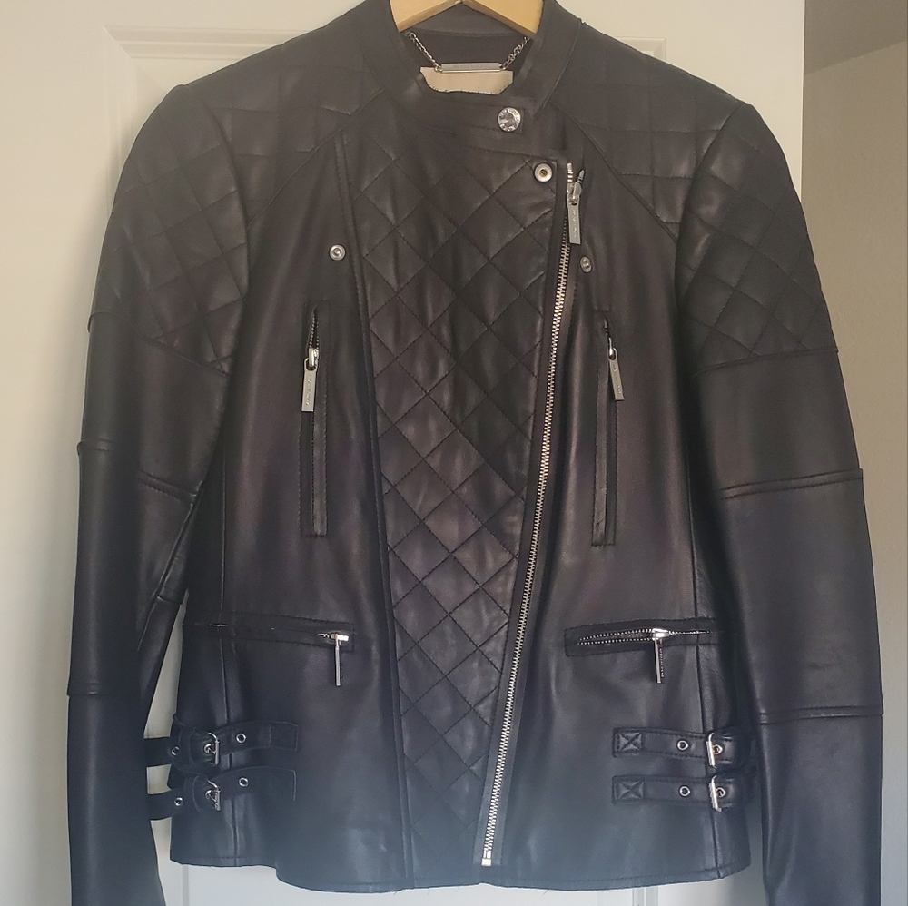 MICHAEL KORS LEATHER JACKET - Picture 1 of 5